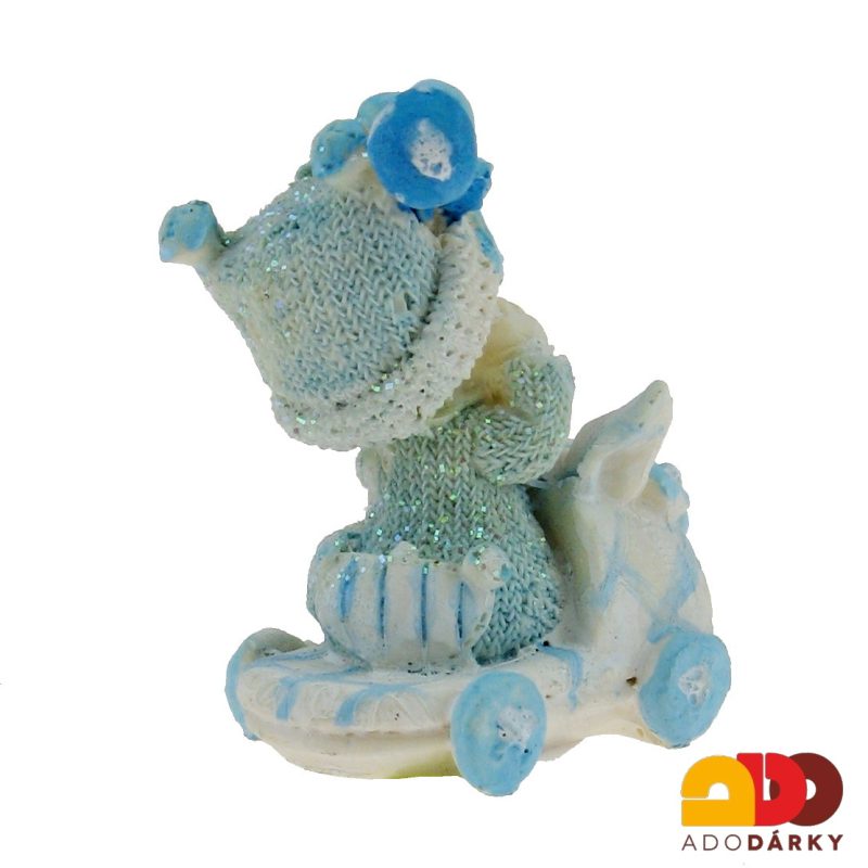 Figurka miminka - kluk v kočárku 7,5 cm