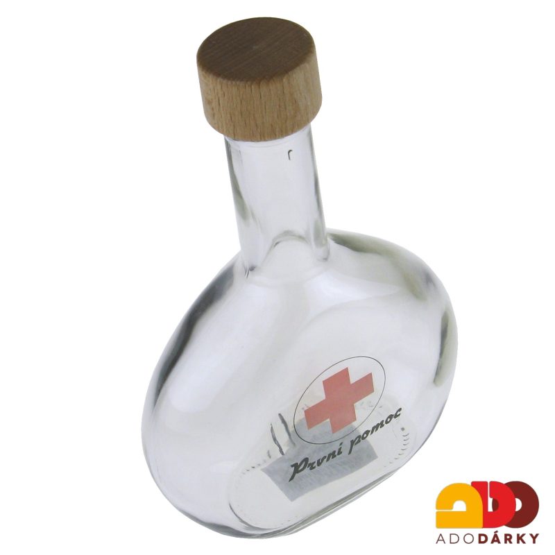 Láhev s vtipným nápisem "První pomoc" 0,5 l