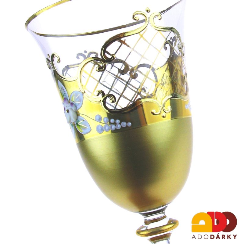 Sada dvou číší na víno zdobených zlatem a smaltem 250 ml