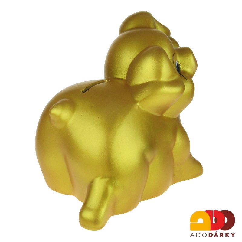 Pokladnička prase obrovské zlaté 28 cm