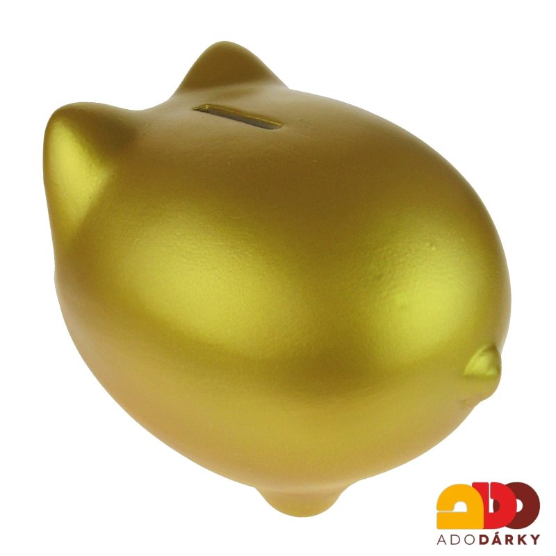 Pokladnička prasátko střední zlaté 24 cm