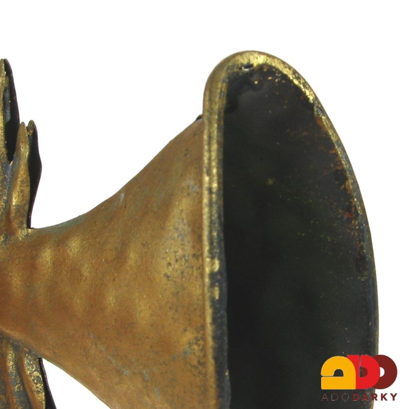 Plechový anděl houpající se zlatý 15,5 cm