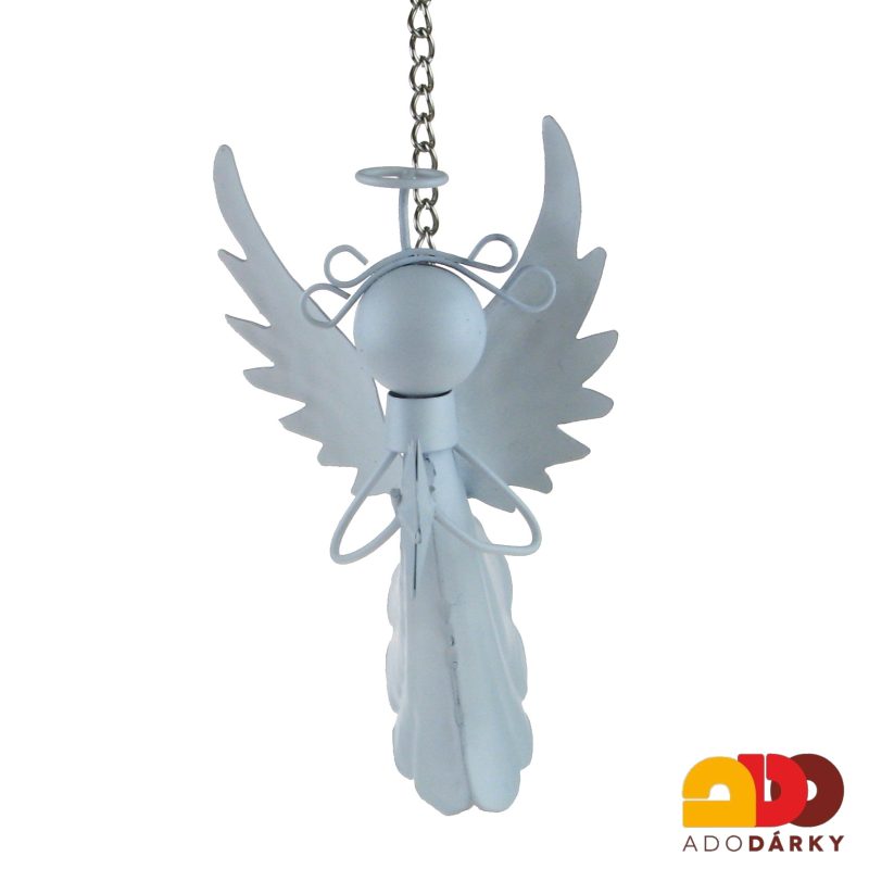 Anděl bílý s hvězdou - závěs 14 cm