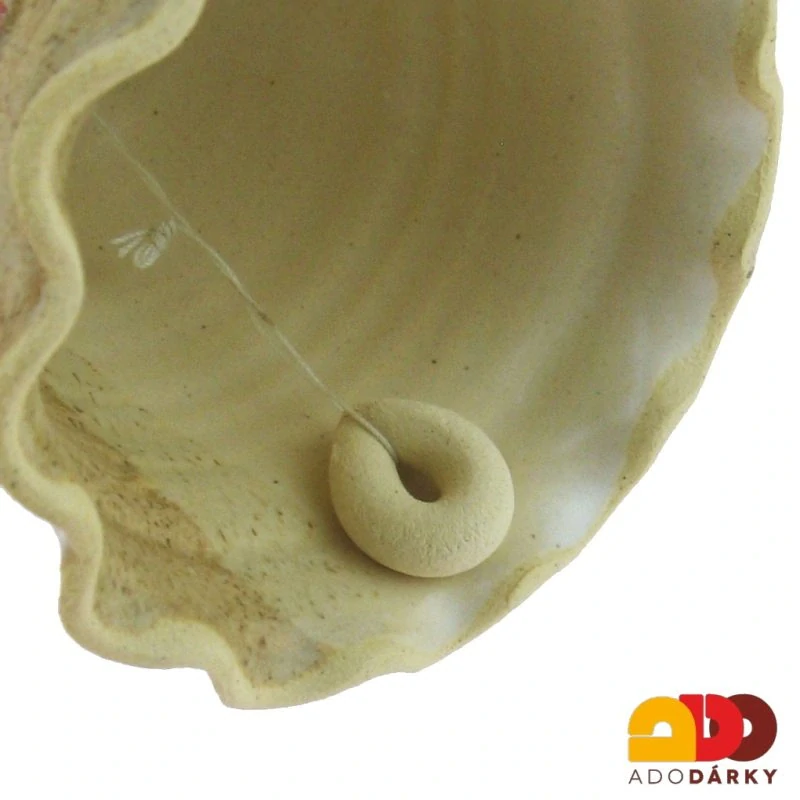 Šedozelený zvonek se dvěma srdíčky 10 cm