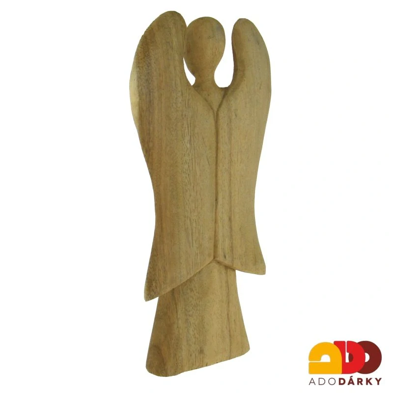 Anděl dřevěný modlící se 30 cm
