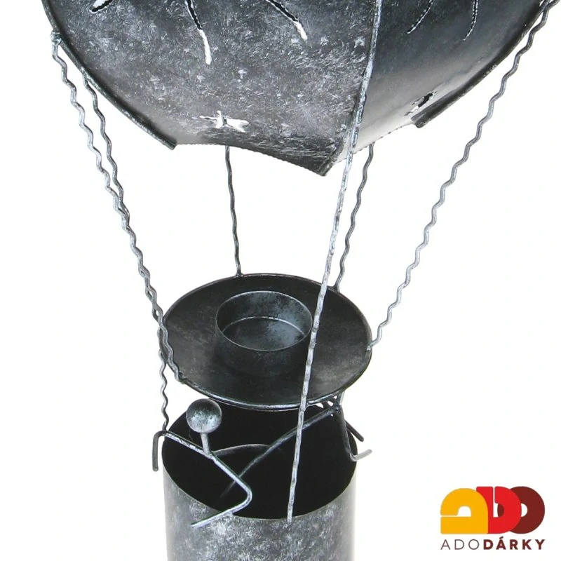 Kovový horkovzdušný balon svícen 65 cm