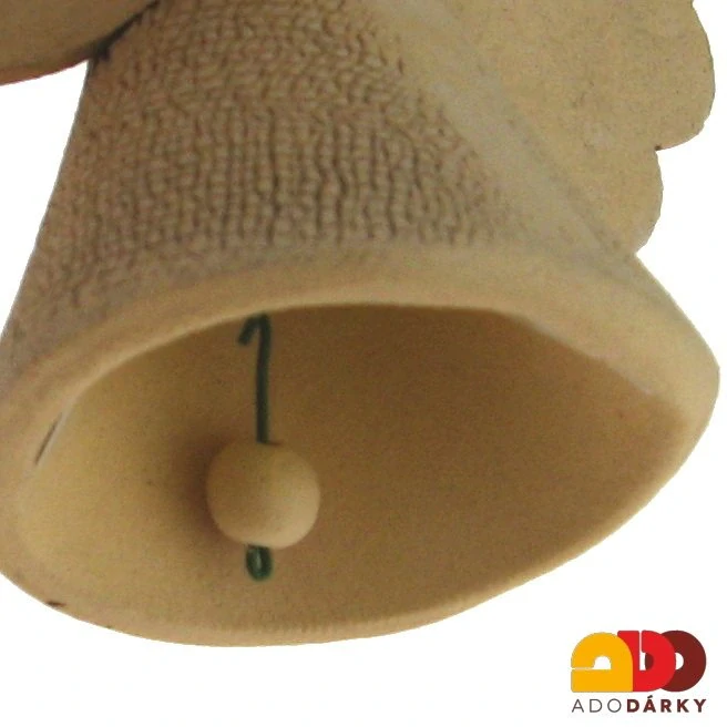 Zvonek kočka černá se srdíčkem 7,5 cm