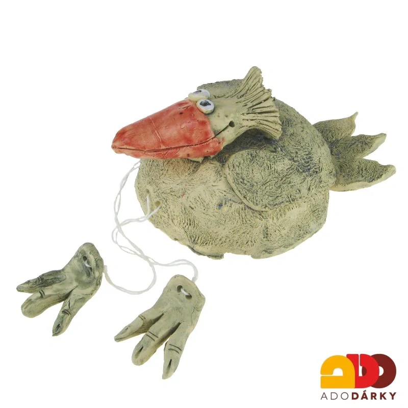 Keramický pták s visícíma nohama 41 cm