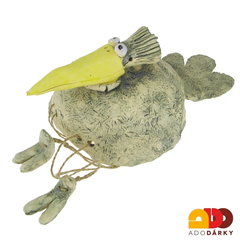 Keramický pták s visícíma nohama 45 cm