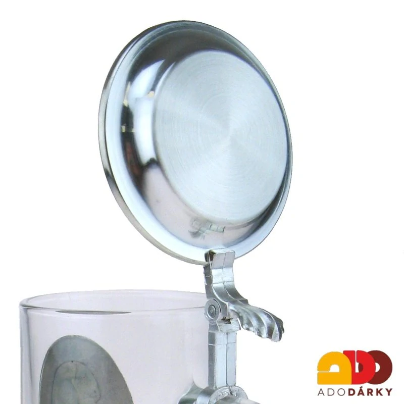 Půllitr s cínovým víkem a číslicí "70"