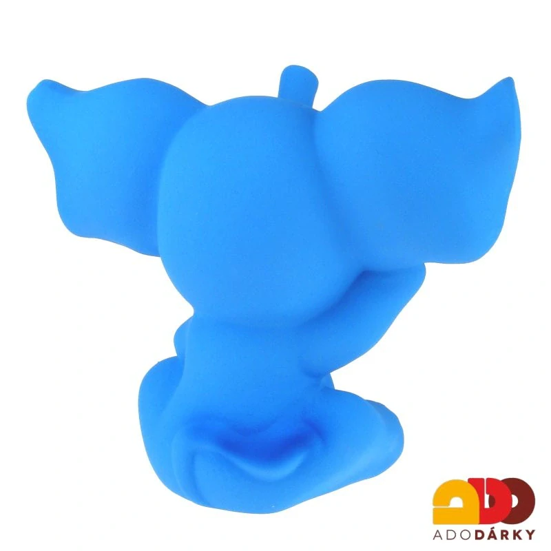 Pokladnička slon s velkýma ušima modroduhový 28 cm