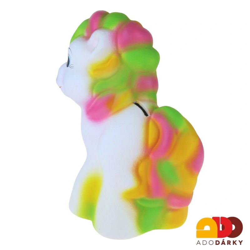 Pokladnička Poník bílo-duhový 31 cm