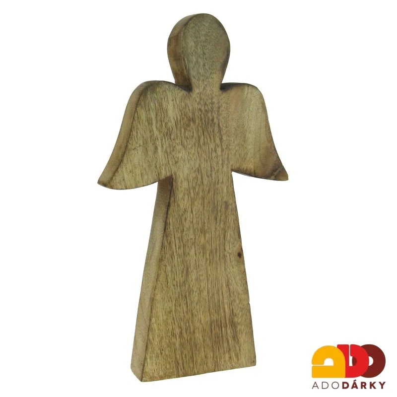 Jednoduchý dřevěný anděl 24,5 cm