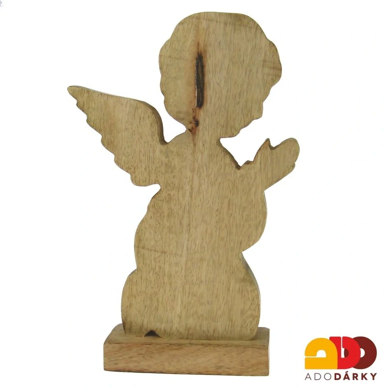 Silueta modlícího se dřevěného anděla 28 cm