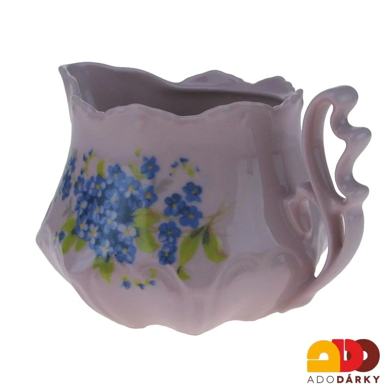 Mlékovka růžový porcelán nižší pomněnky 0,3l