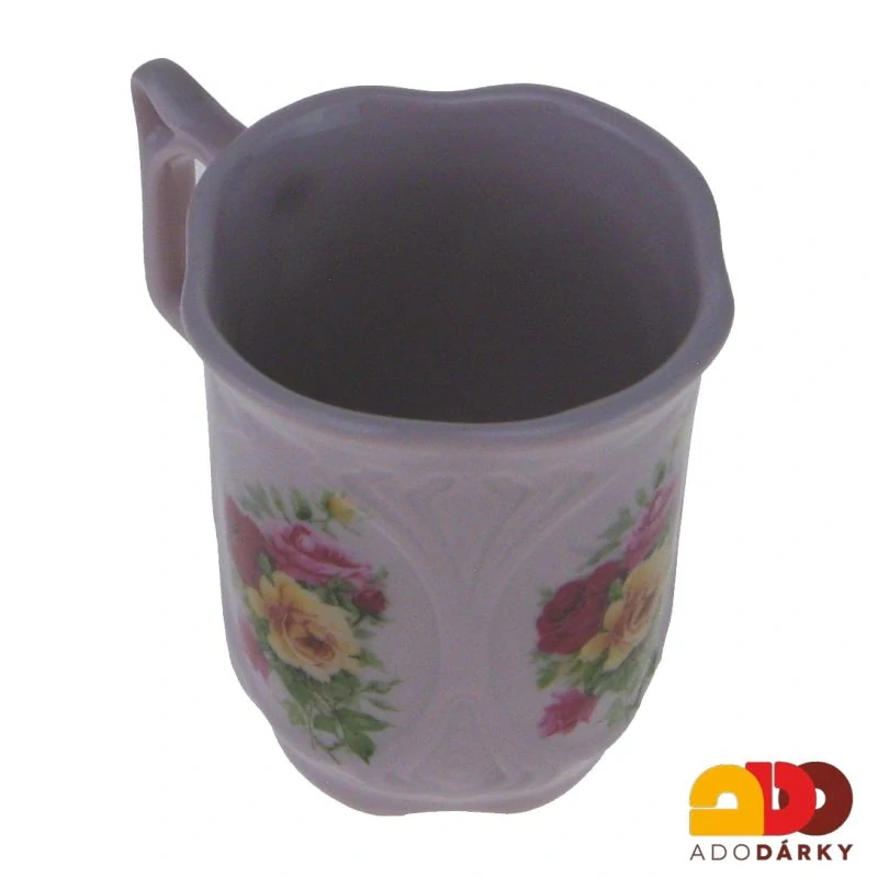 Hrnek růžový porcelán s růžičkami 0,18 l