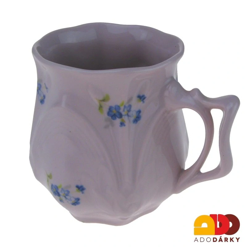 Hrnek růžový porcelán pomněnky 0,2 l