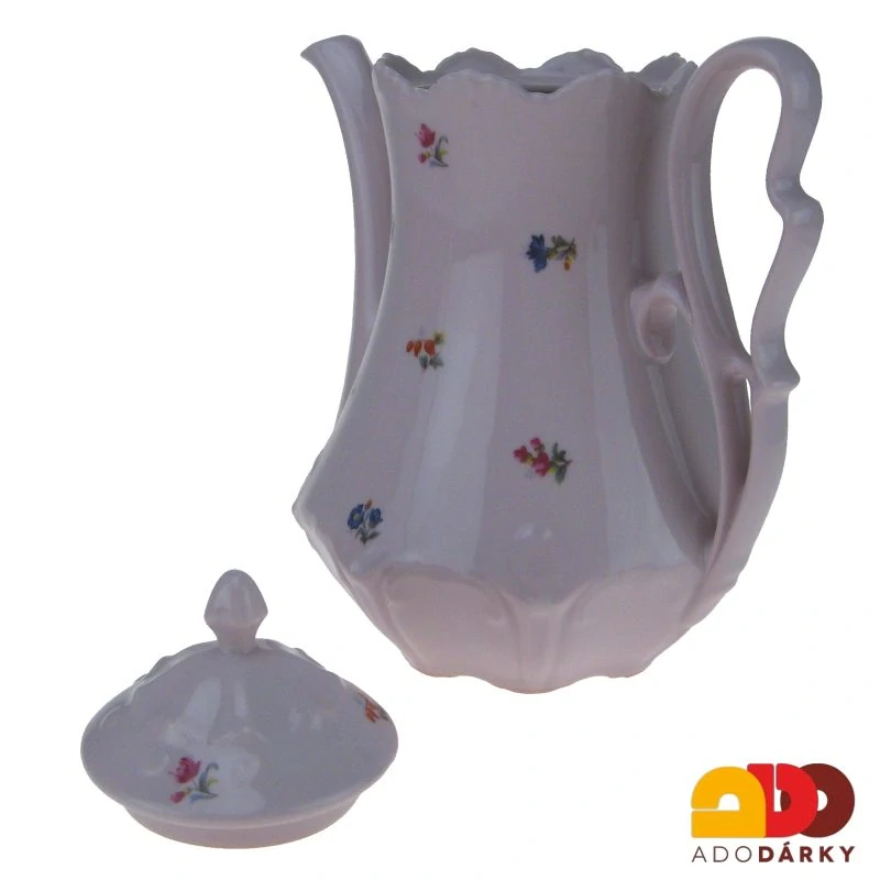 Konvice růžový porcelán házenka 1,35l