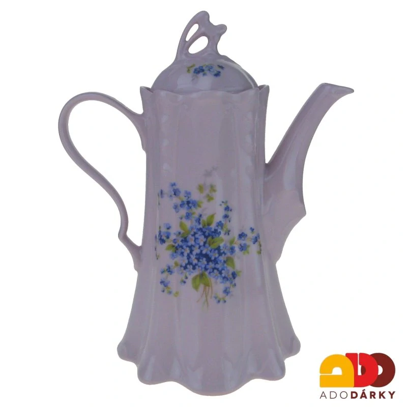 Konvice růžový porcelán pomněnky 1l