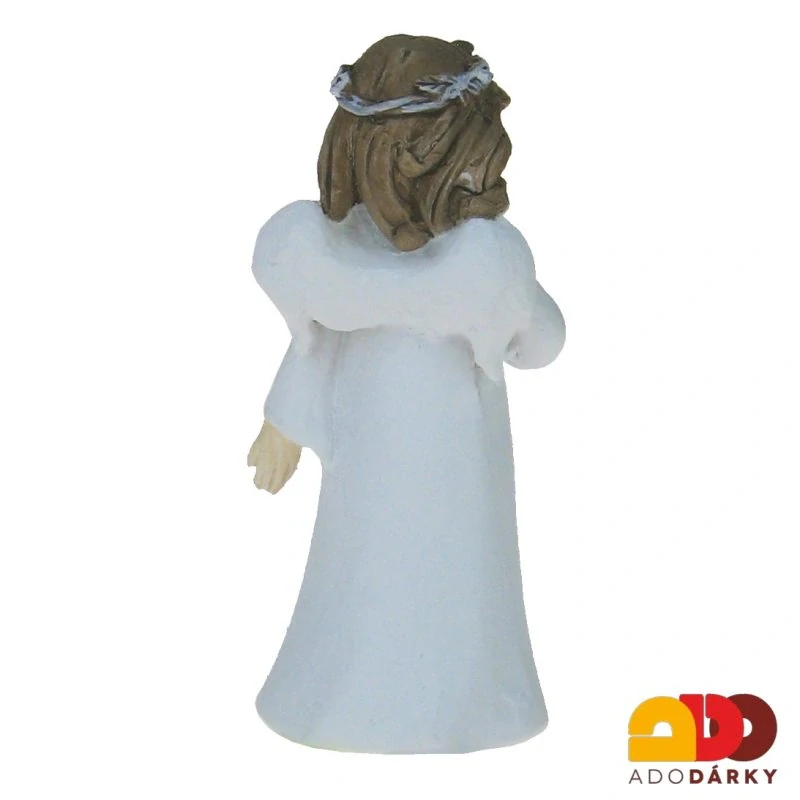 Anděl maličký v bílých šatech 7,5 cm