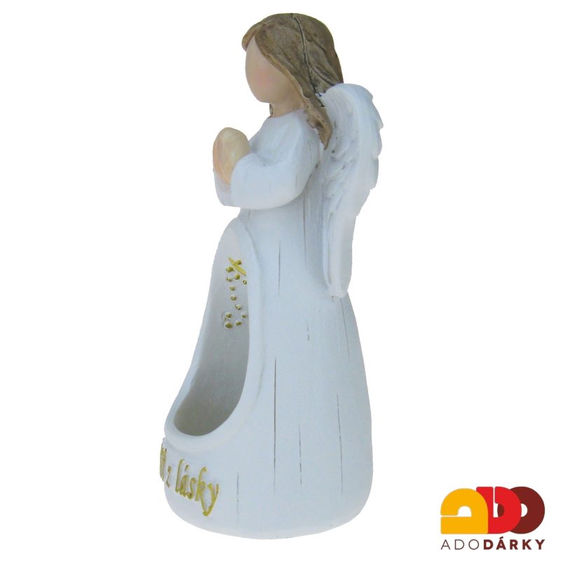 Svícen modlící se anděl "Anděl z lásky" 13 cm