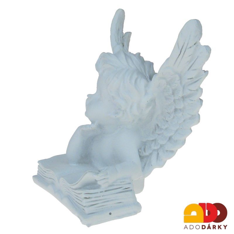 Anděl s velkými křídly a knihou 11,5 cm