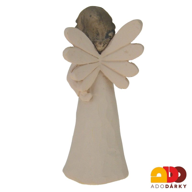 Anděl kávový s květem 10 cm