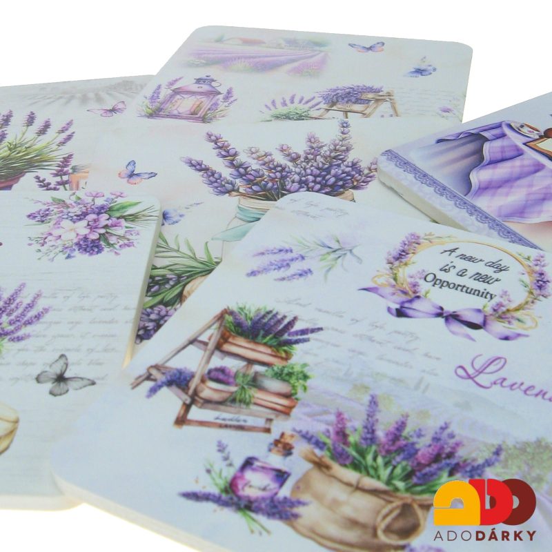 Sada 6 hranatých podtácků Lavender