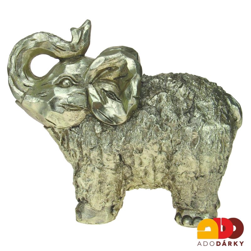 Slon zlaté barvy 25 cm