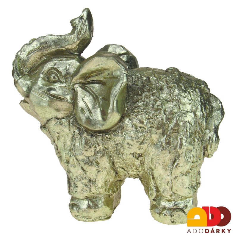 Slon zlaté barvy 14 cm