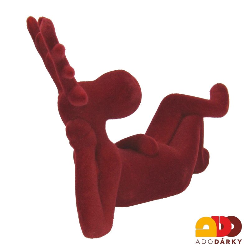 Ležící sob sametový 22 cm