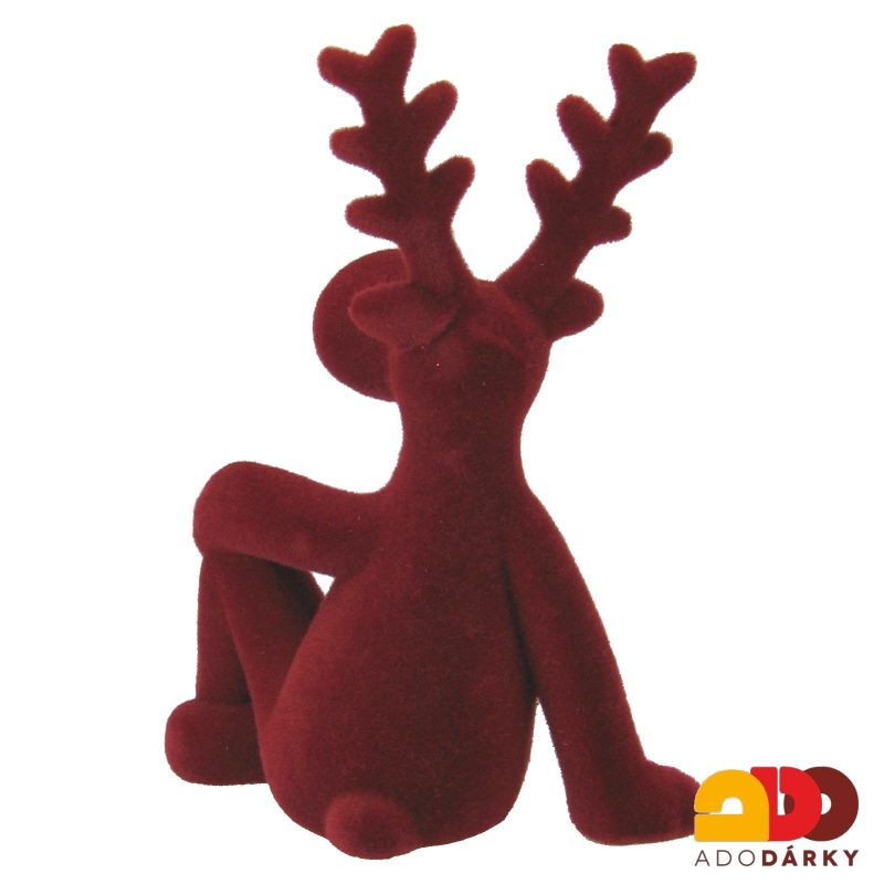 Sedící sob sametový 19 cm