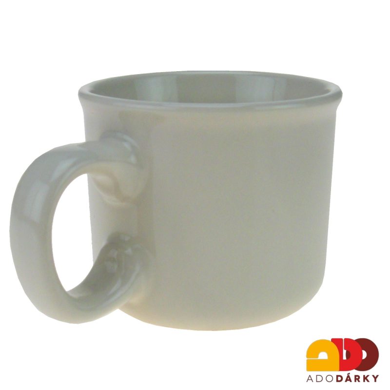 Hrnek krémový s plným šedým srdíčkem 90 ml