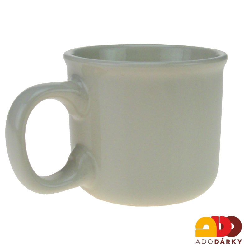 Hrnek krémový s šedým srdíčkem - jen obrys 90 ml