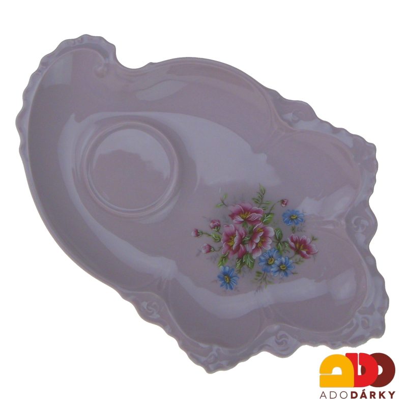 Snídaňová sada 2 hrnků s podšálkem růžový porcelán gladys - drobné květy 120 ml