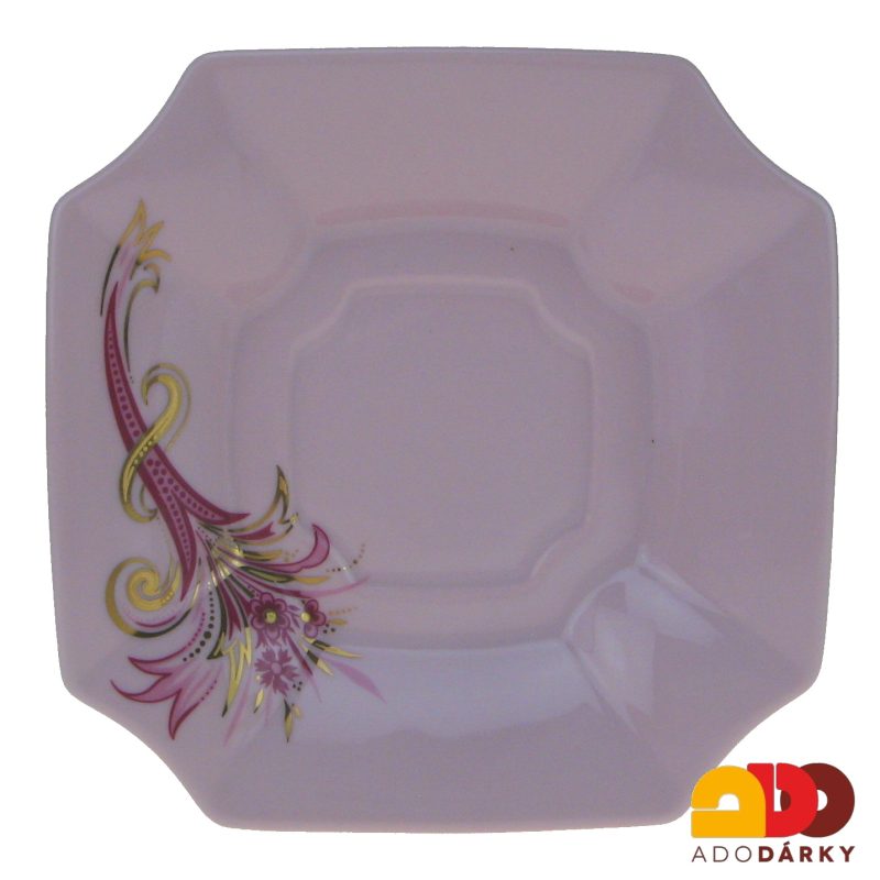 Sada kávových šálků s podšálky růžový porcelán červený roh hojnosti 120 ml