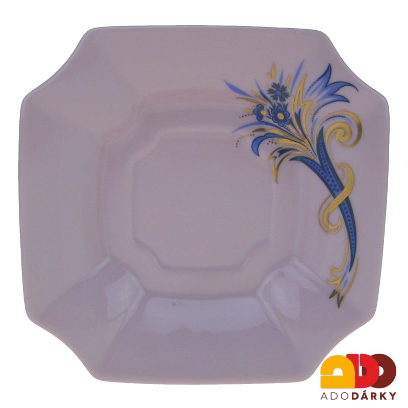 Sada čajových šálků s podšálky růžový porcelán modrý roh hojnosti 150 ml