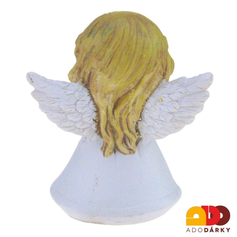 Anděl s holoubkem bílý "MAMINCE" 8 cm