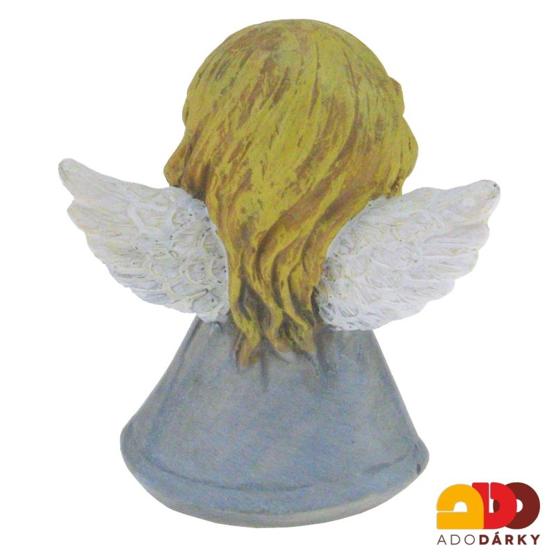 Anděl s holoubkem šedý "MAMINCE" 8 cm
