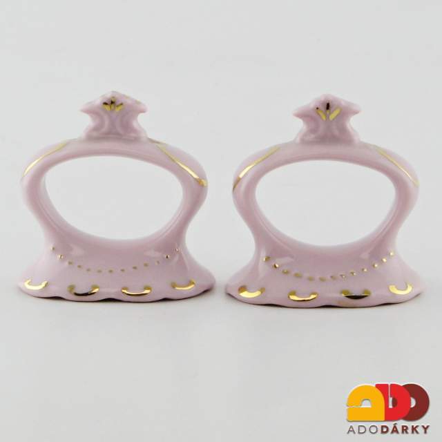 Ubrouskovníčky růžový porcelán 4,5 cm