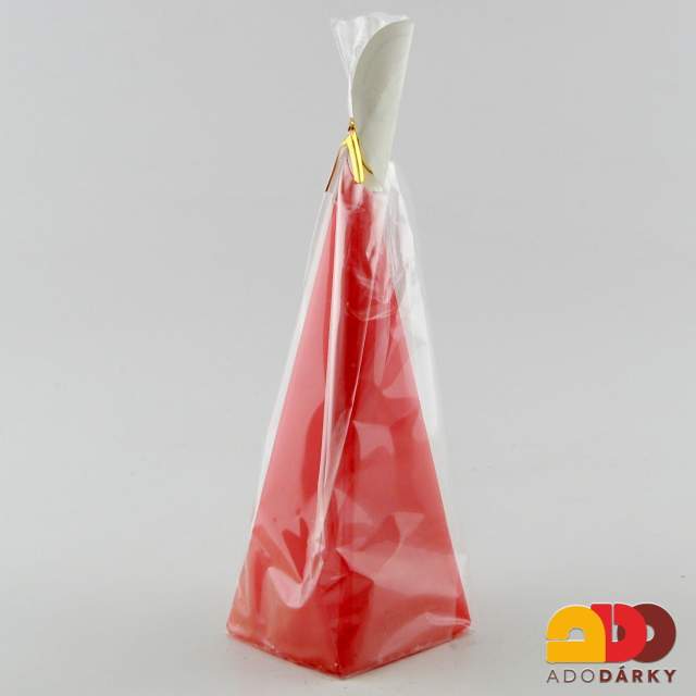 Svíčka jehlan Červená 15 cm