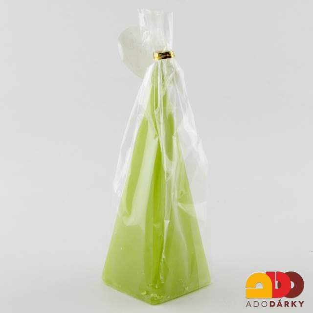 Svíčka jehlan Zelená 15 cm