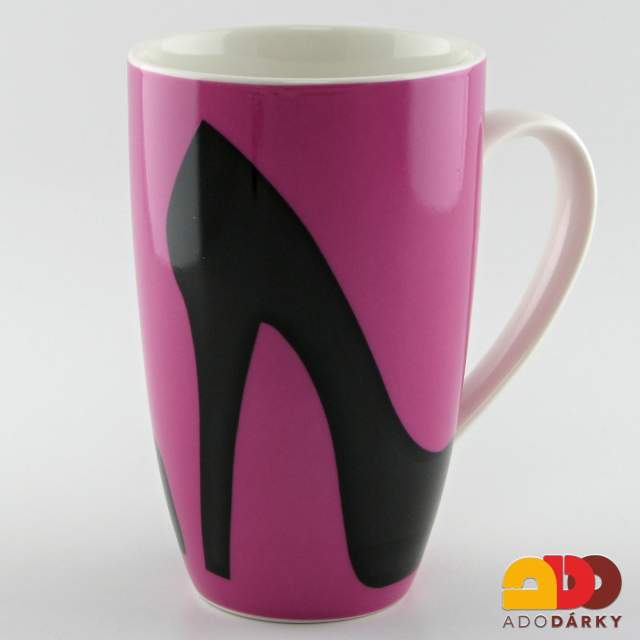 Hrnek fialový dámská lodička 420 ml