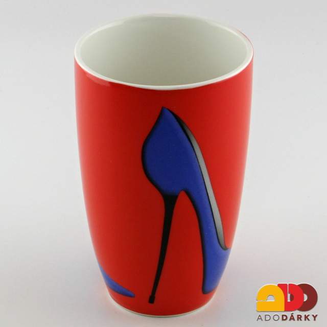 Hrnek červený dámská lodička 420 ml