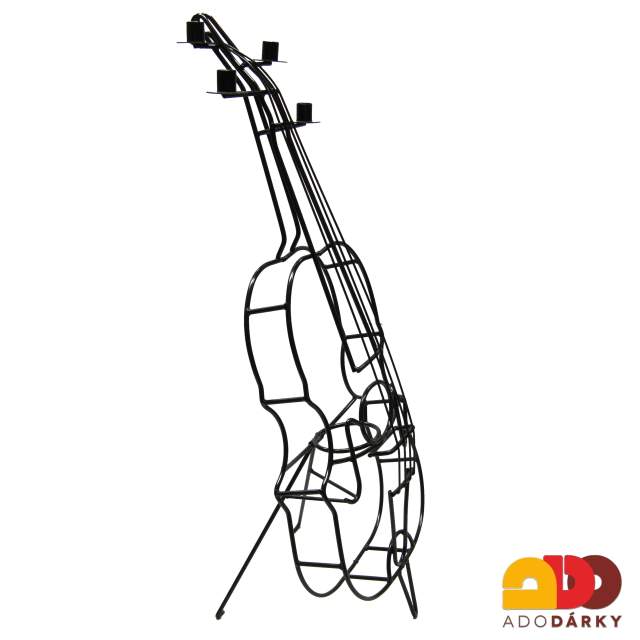 Stojan na láhev a svícen basa černý 96 cm