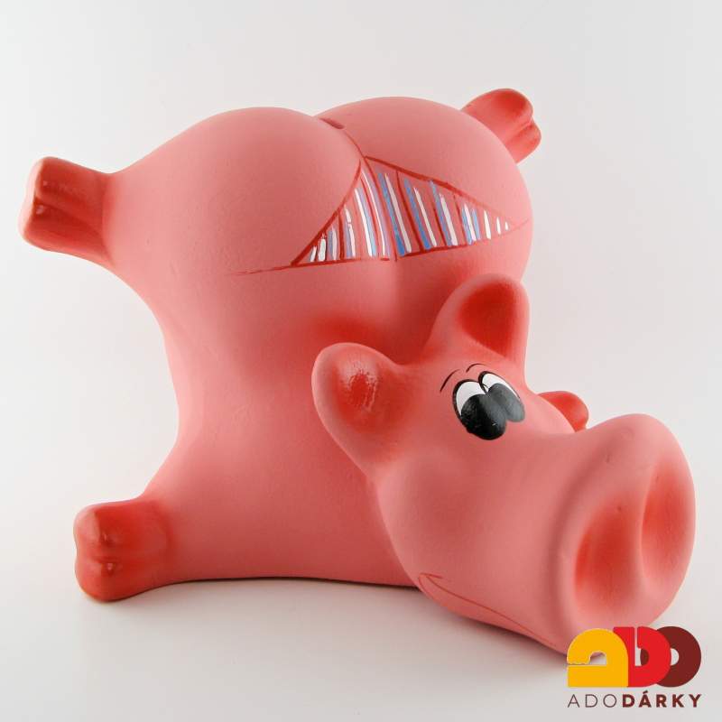 Pokladnička prase obrovské růžové s tangama 31 cm