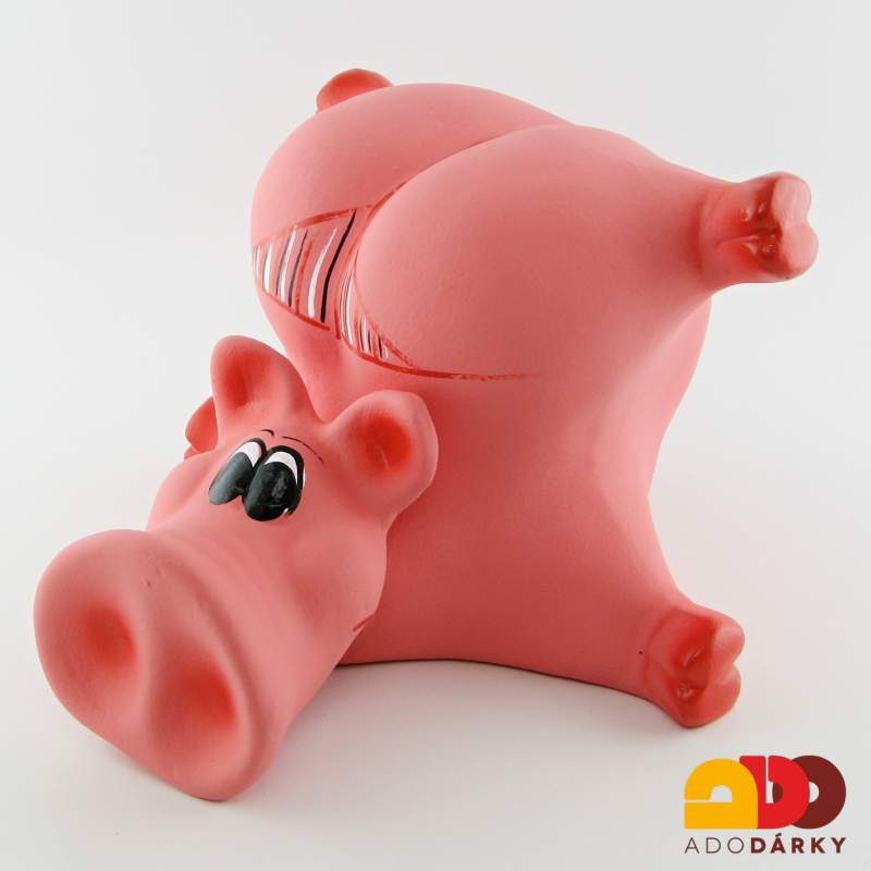 Pokladnička prase velké růžové s tangama 25 cm