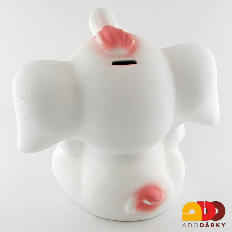 Pokladnička slon obrovský bílý 29 cm