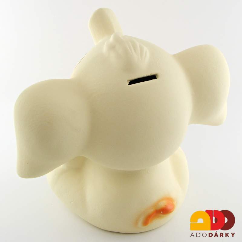 Pokladnička slon obrovský oranžový 29 cm