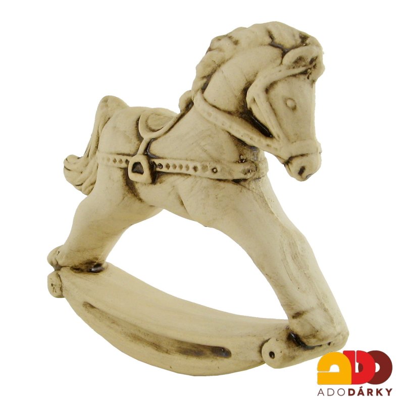 Keramická figurka houpacího koně 13 cm